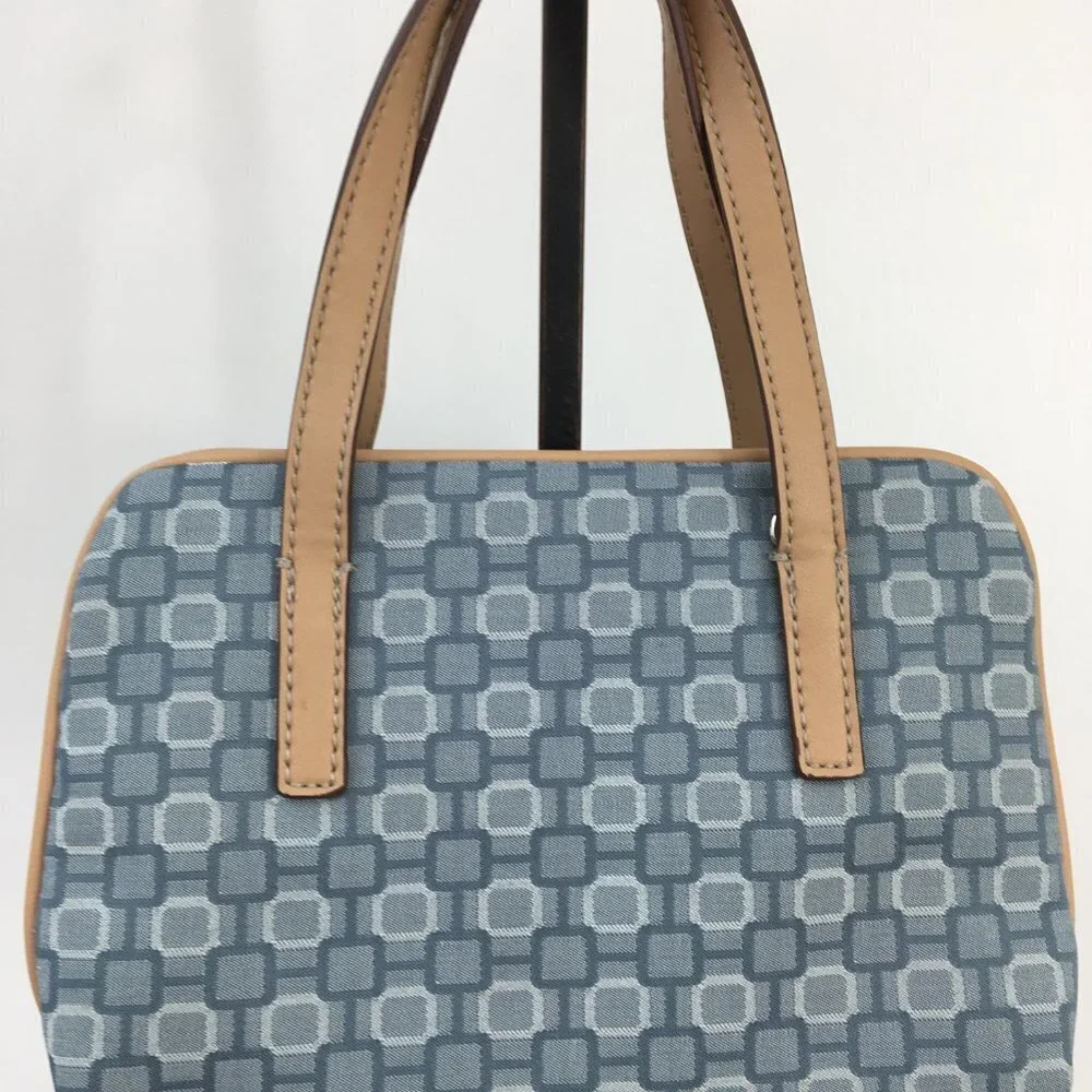 Nine West Retro Geometric Fabric Mini Satchel Wallet Bag GREAT Condition